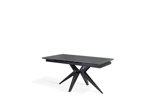 Mesa extensible vintage gris - negro mate 90 cm x 160-240 cm cm Alt. 76 cm
