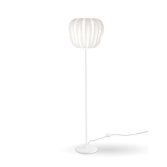 Pie De Lámpara De Pie Y Pie Blanco En Metal Cm. 42x172h