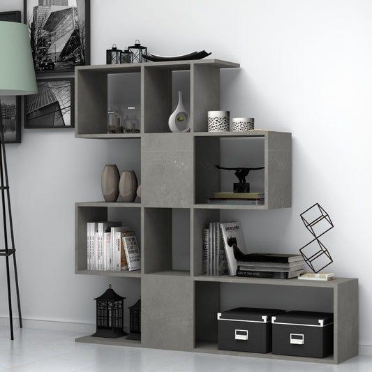 Librería Aktif doble cara 145x145x29 cm. gris cemento