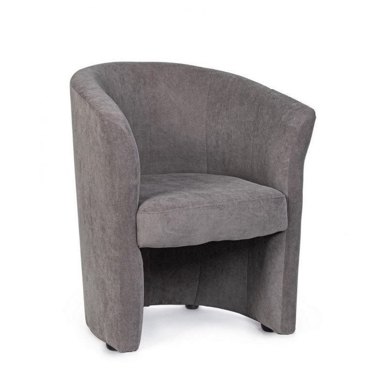 Sillón de madera y tela Gris Oscuro BELICE 64,5x63x h76 cm