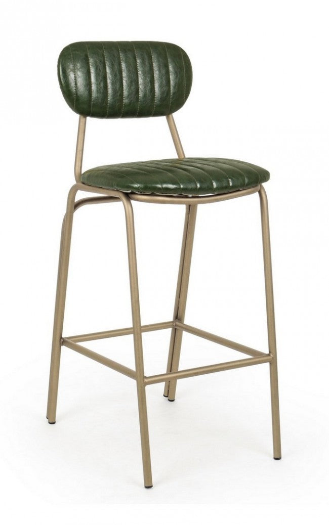 Taburete de bar Addy vintage verde oscuro 41x51x100h cm