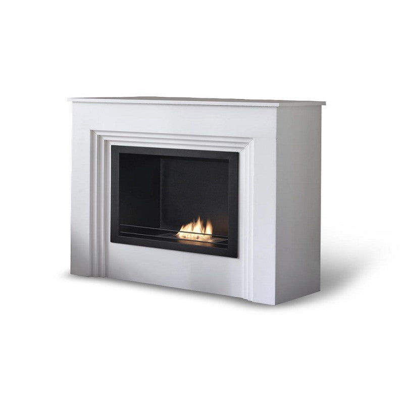 Biochimenea de diseño de suelo de bioetanol blanco 96 x 35 xh 96 cm