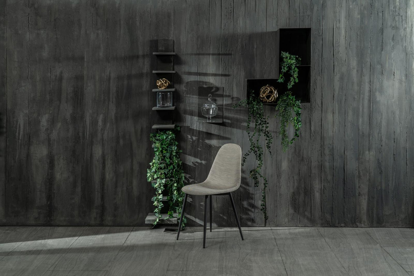 4x Silla de ratán sintético con asiento beige 43x38x86,5h cm