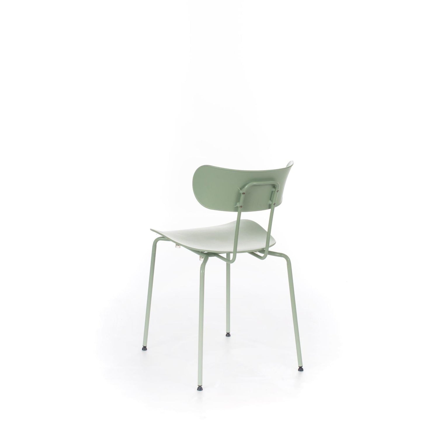 4x Silla de polipropileno con asiento verde.