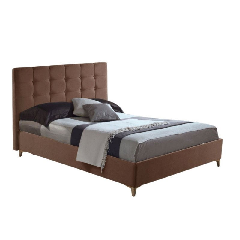 Cama contenedor doble en tejido CLUP MONACO Marrón 198x170x h108 cm