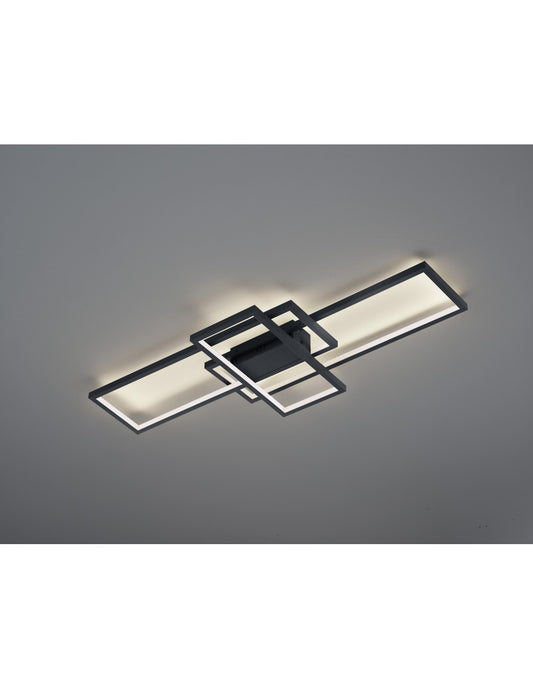 Lámpara de techo LED Thiago 3 Rectángulos L104 cm Antracita Trio Lighting