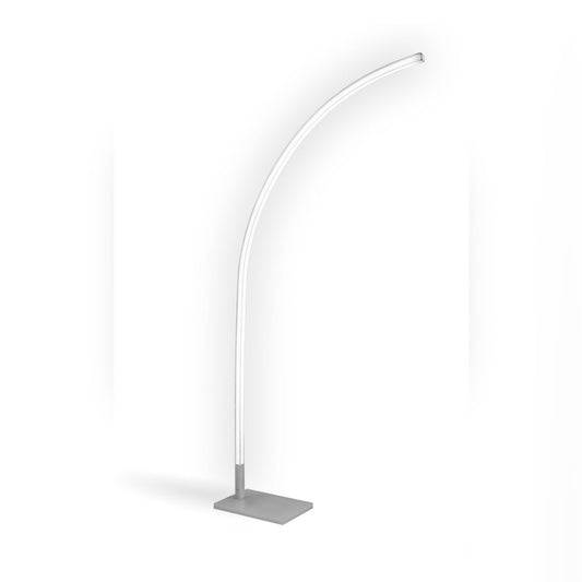 Lámpara de pie de metal blanco con acabado en aluminio Cm. 70x24x192h