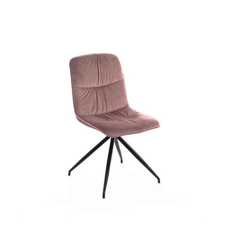 Silla en tejido microfibra efecto terciopelo rosa antiguo 43x38xh. 86,5 centímetros 