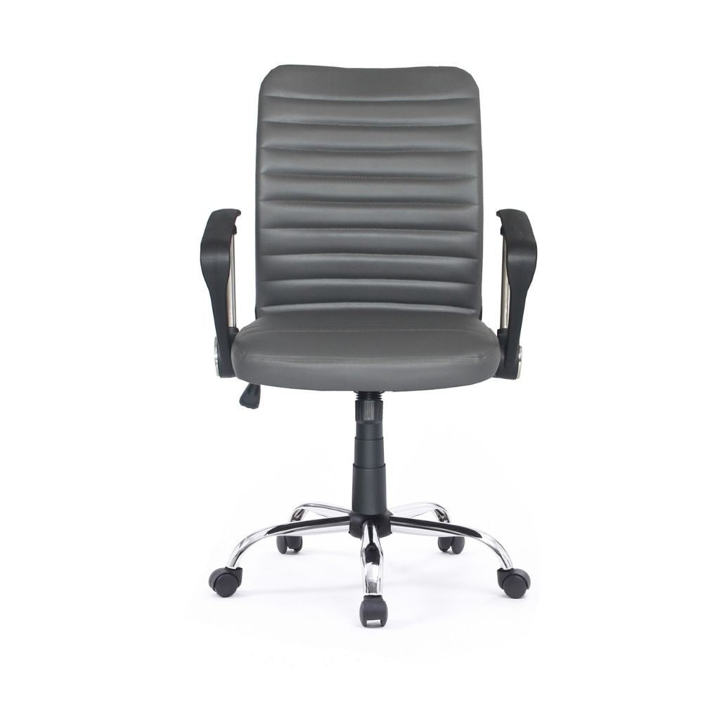 Sillón de oficina Asgar con base cromada gris tórtola