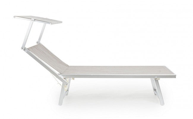 Tumbona plegable OCEAN en aluminio gris.