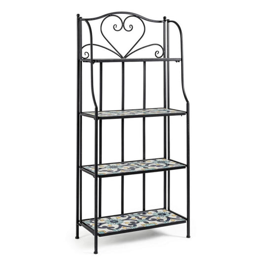 Librería plegable Positano 4 estantes en metal estilo country 57x28x133h cm