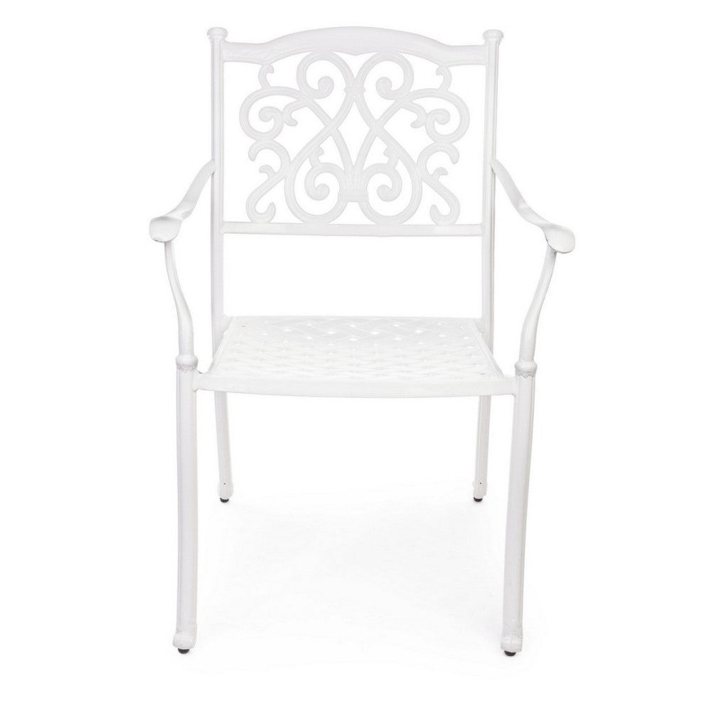 Silla de exterior Ivrea blanca con reposabrazos