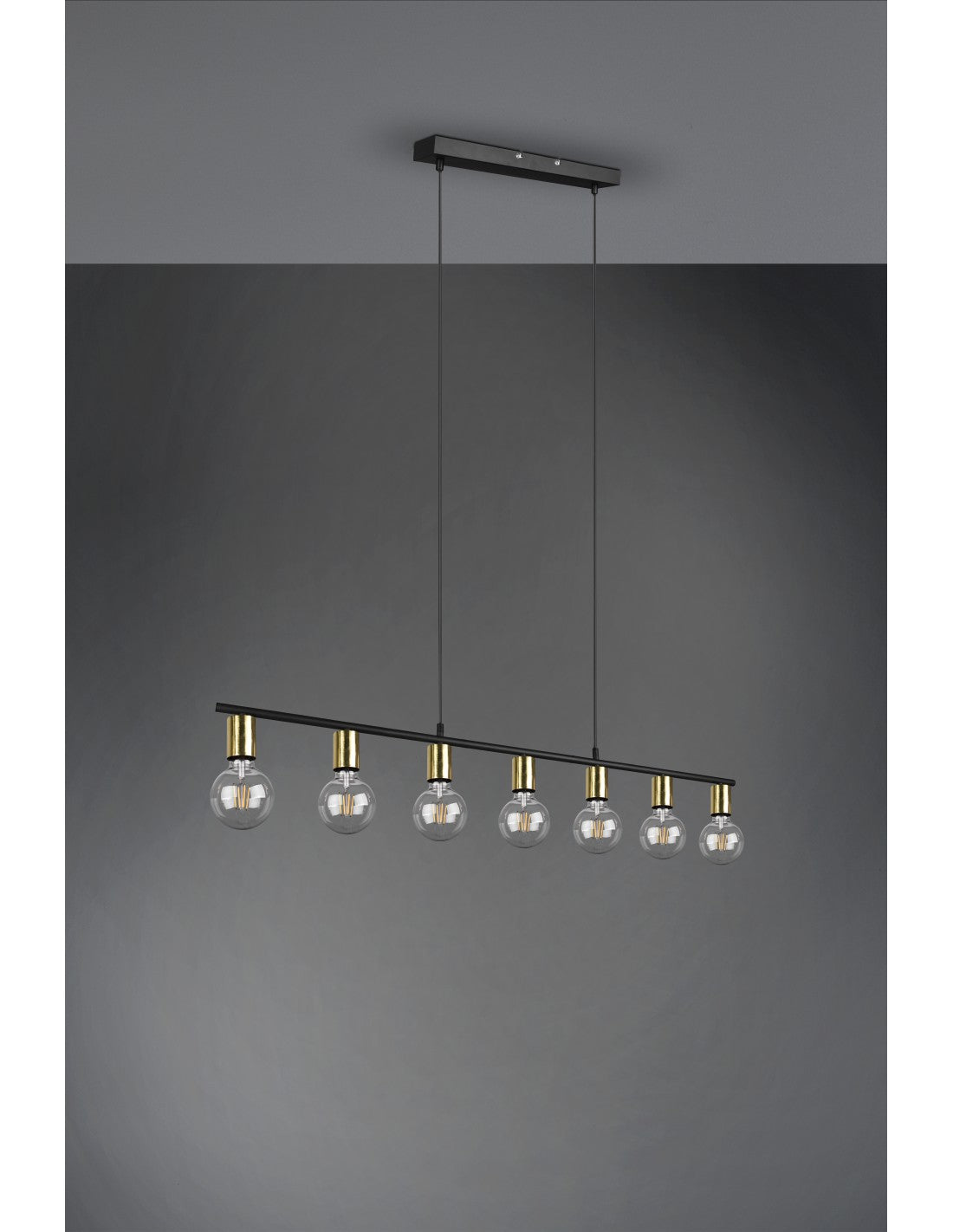 Lámpara colgante 7xE27 Vannes Latón L110 cm Trio Lighting