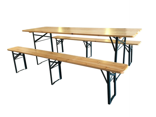 Set De Cervecería De Madera Y Metal Cm. 220 x 70 x 76h