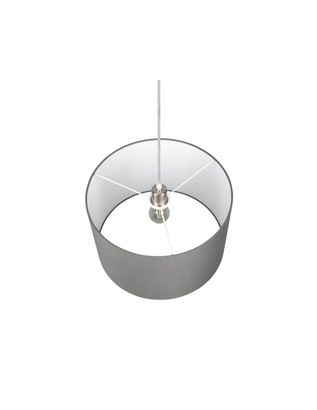 Lámpara Colgante Única Hotel Gris Pantalla Ø40 cm Trio Lighting