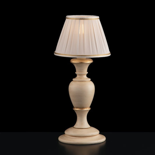 Lámpara de madera y pulpa, marfil y pan de oro, 1 luz, 36 cm