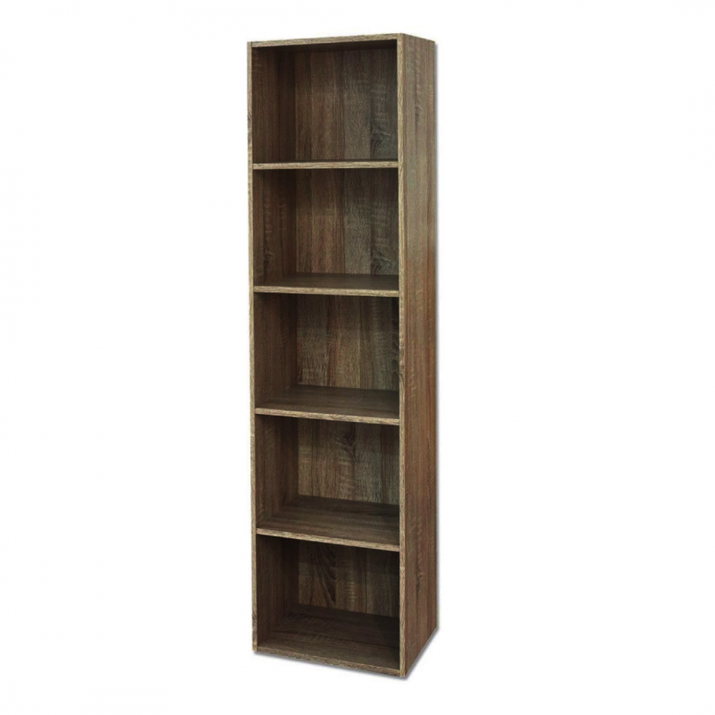 Librería de madera 5 estantes Estante de nogal L 40 x H 29 x H 172 cm