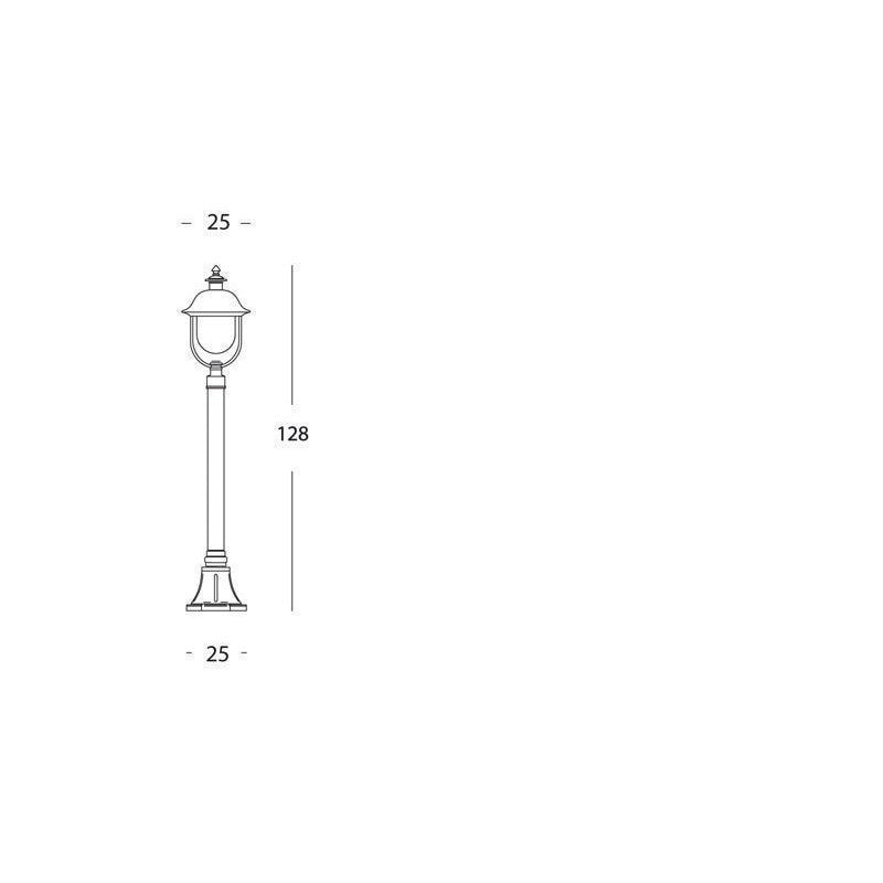 Farola de exterior con estructura de aluminio inyectado gris, 128 cm de altura