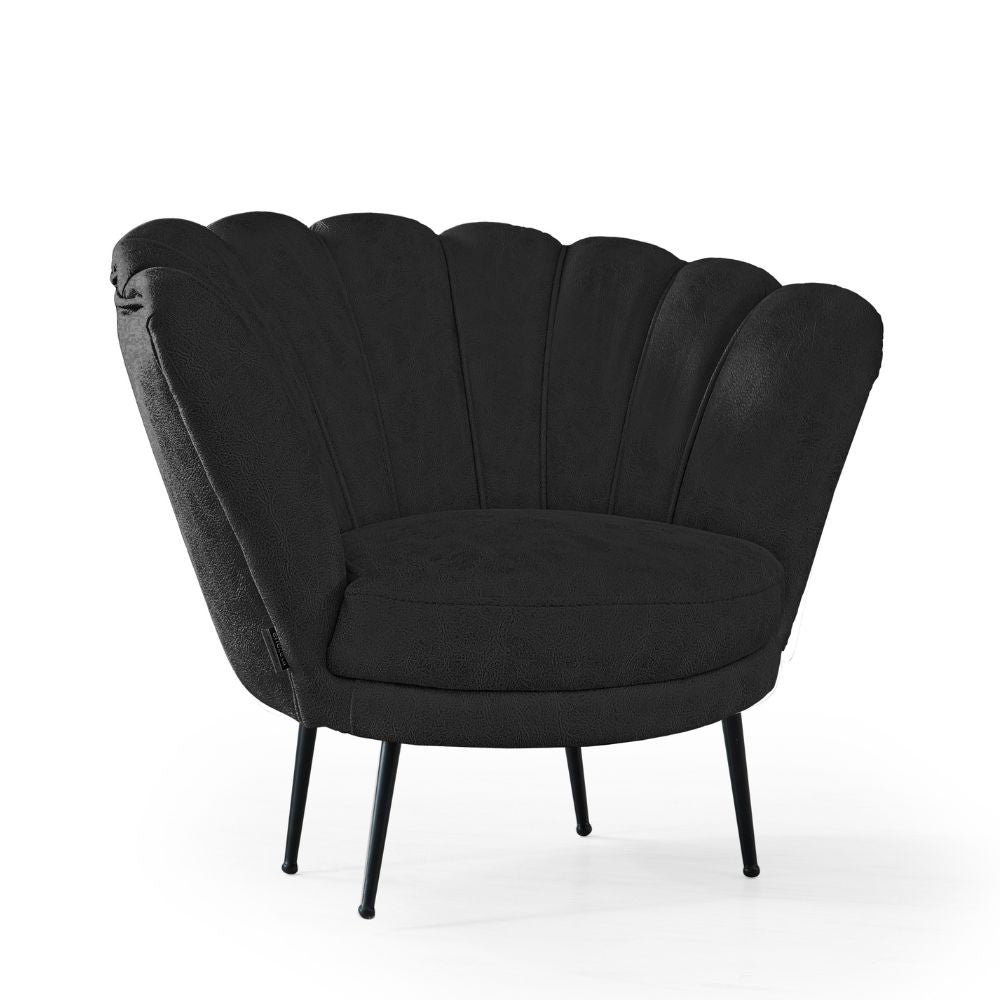 Sillón Orel shell en nobuk gris