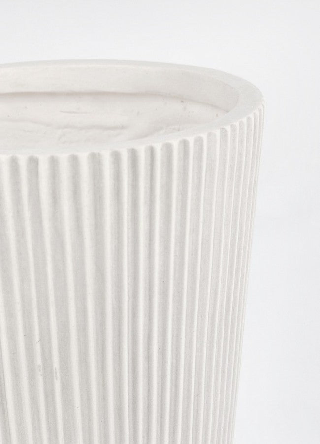Set4 Jarrón Svas Acanalado Blanco