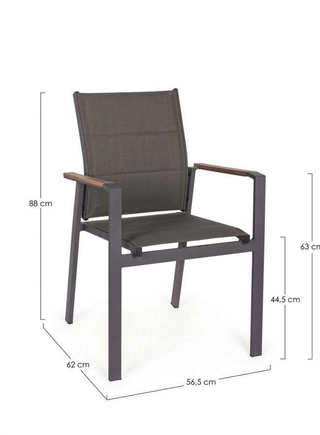 Silla de exterior Kubik aluminio antracita