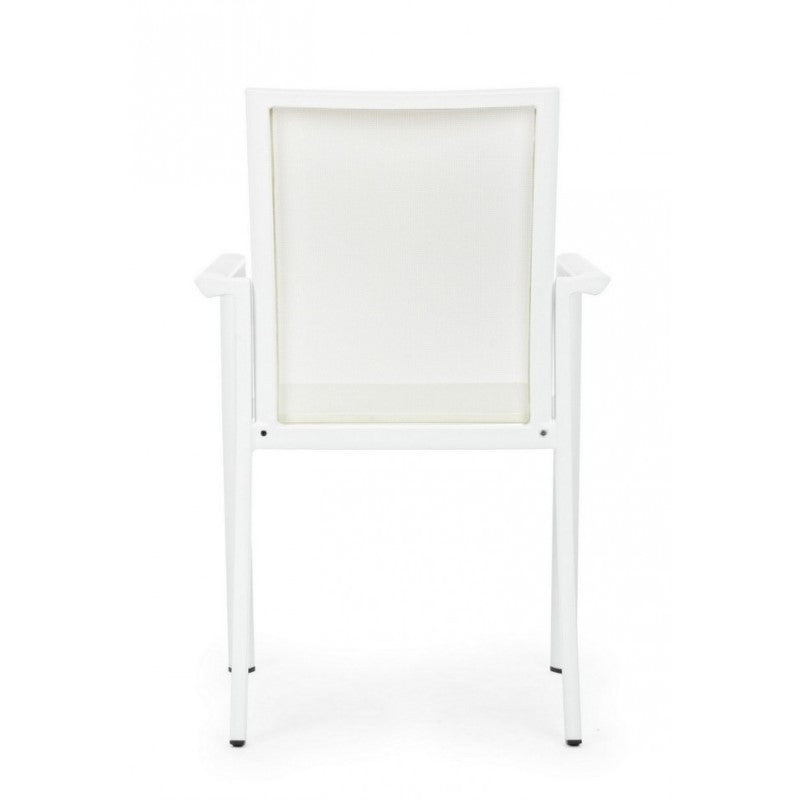Silla Konnor aluminio blanco con reposabrazos
