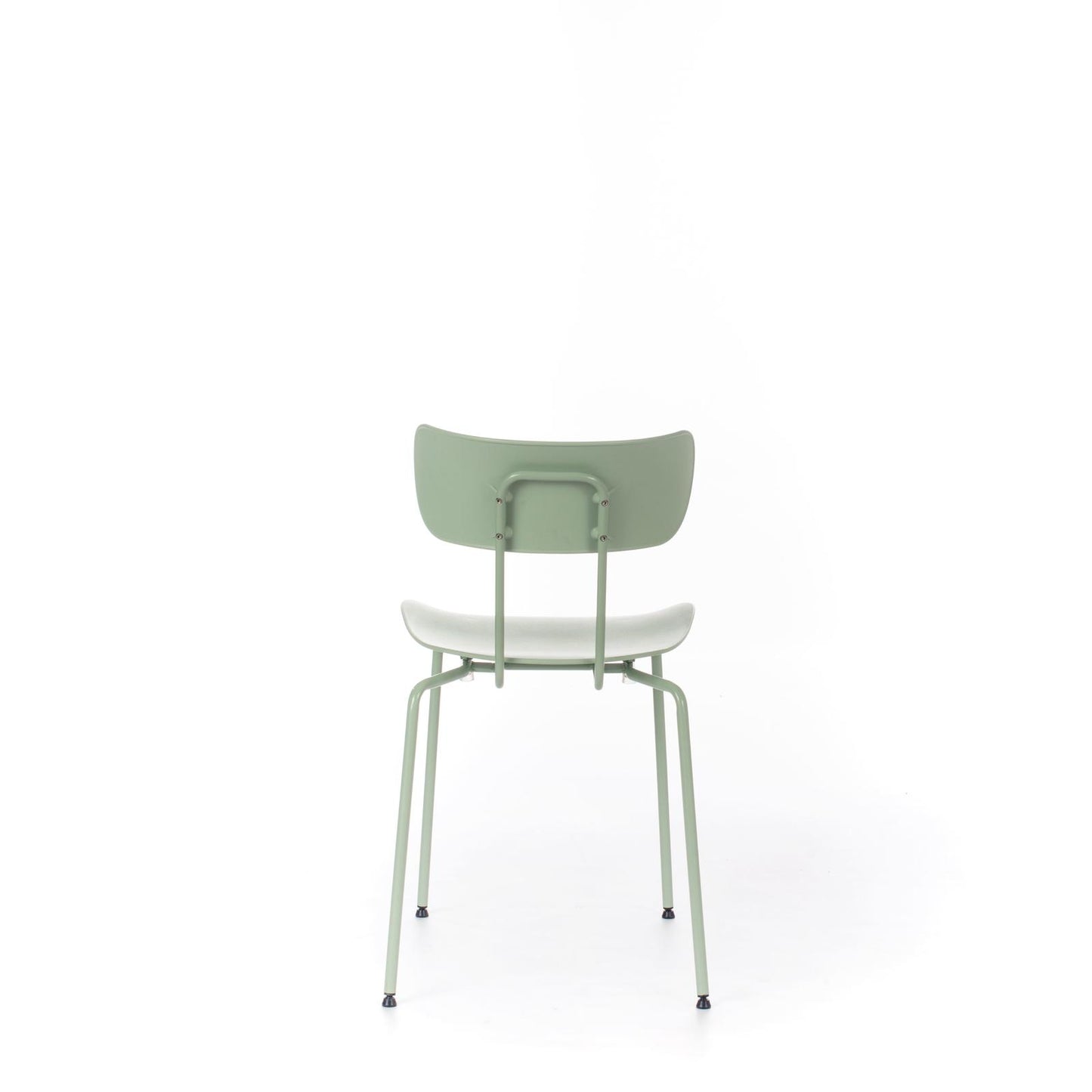 4x Silla de polipropileno con asiento verde.