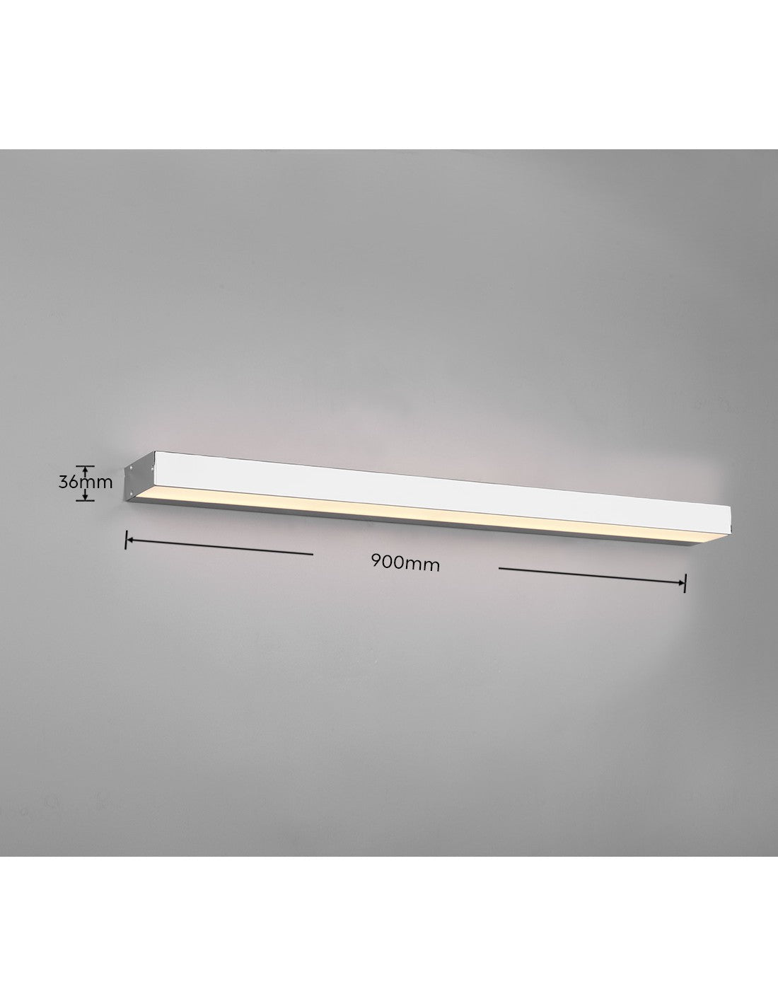 Lámpara de espejo de baño cromada Doble Emisión LED 13w Rocco IP44 Trio Lighting