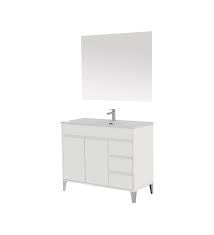 Composición de baño Línea Mondo, color blanco, dos puertas y tres cajones 102x47x h85 cm