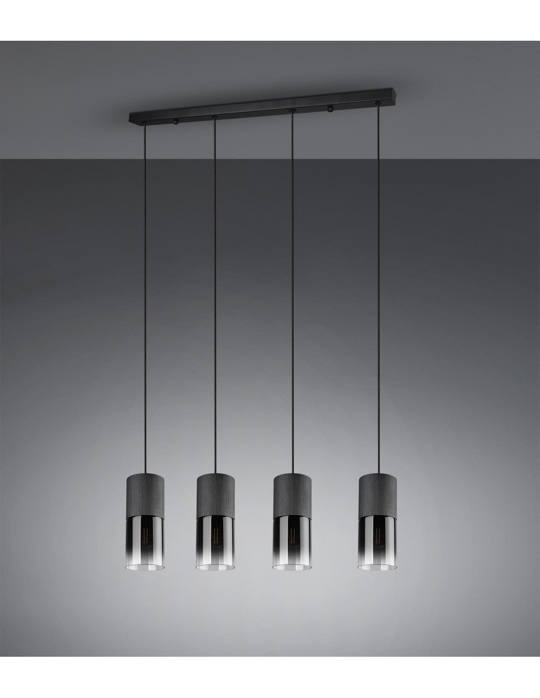 Lámpara colgante vintage 4 x E27 Robin de metal negro Trio Lighting