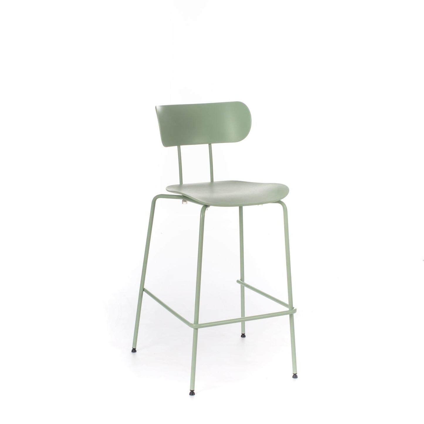 4x Taburete de polipropileno con asiento verde