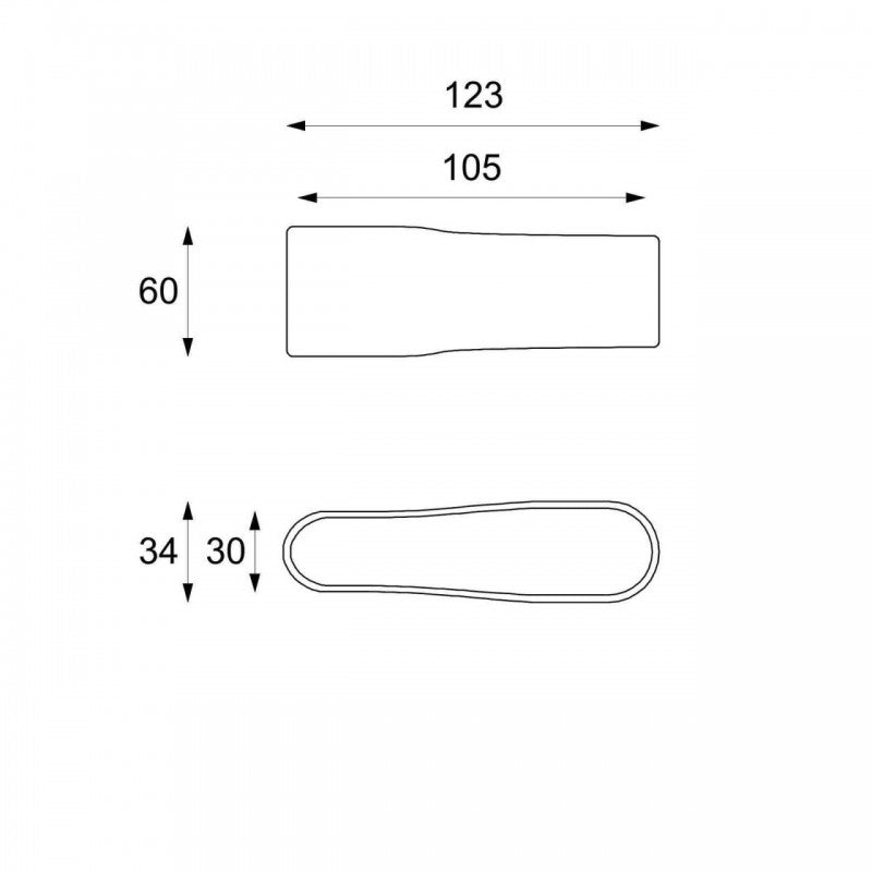 Mesa de centro moderna de piedra beige 123 x 60 xh 34 cm