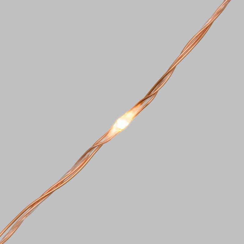 Cadena MicroLED PL 500 Bobina 25m cable cobre blanco cálido