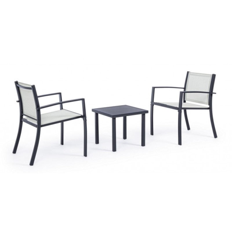 Conjunto de salón de jardín de 3 piezas de metal Auri antracita