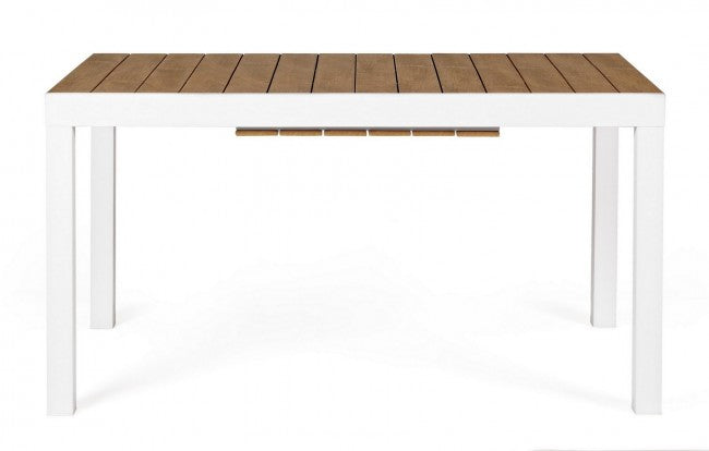 Mesa extensible 140-200x90 blanca en aluminio