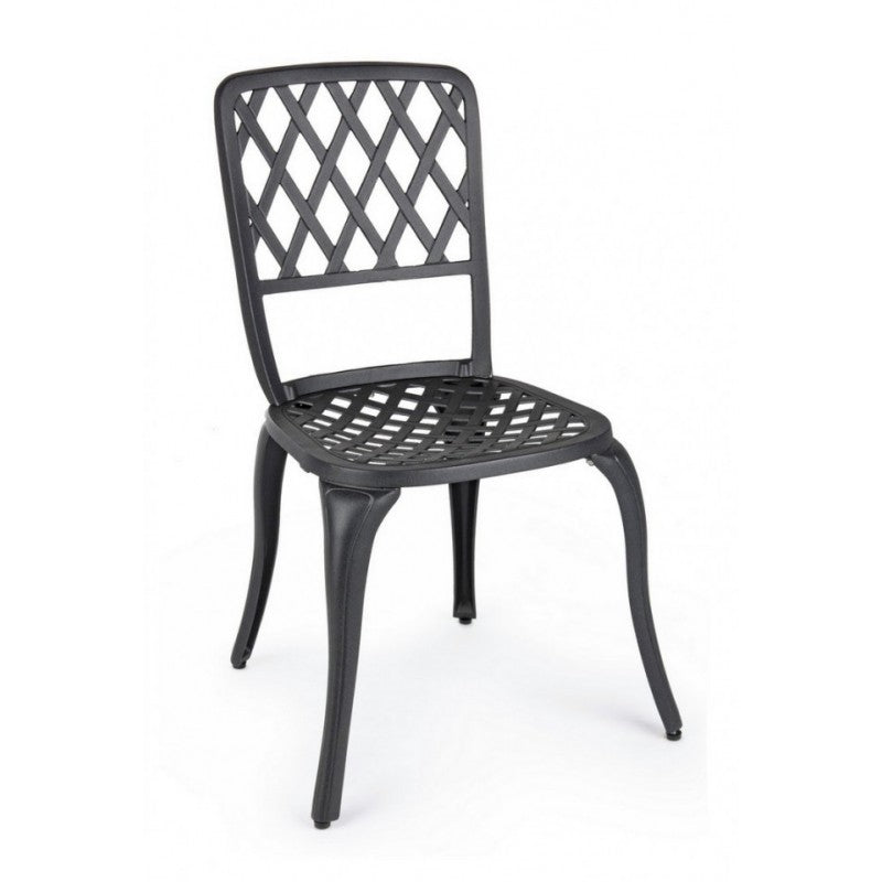 Silla exterior aluminio antracita 44 x 46 x 89h cm