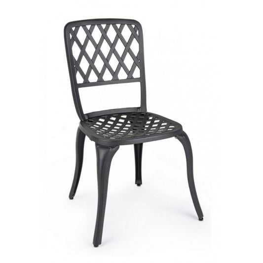 Silla exterior aluminio antracita 44 x 46 x 89h cm