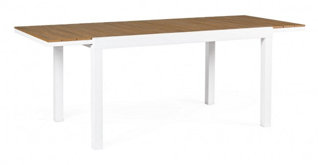 Mesa extensible 140-200x90 blanca en aluminio