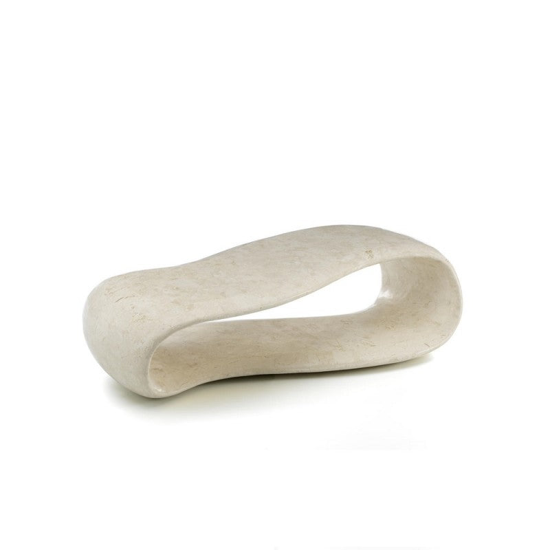 Mesa de centro moderna de piedra beige 123 x 60 xh 34 cm