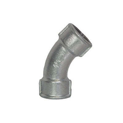 Codo largo galvanizado 45° 4"