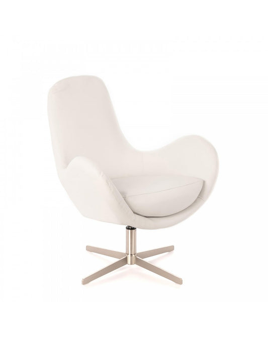 Sillón Olga en símil piel y metal blanco STS