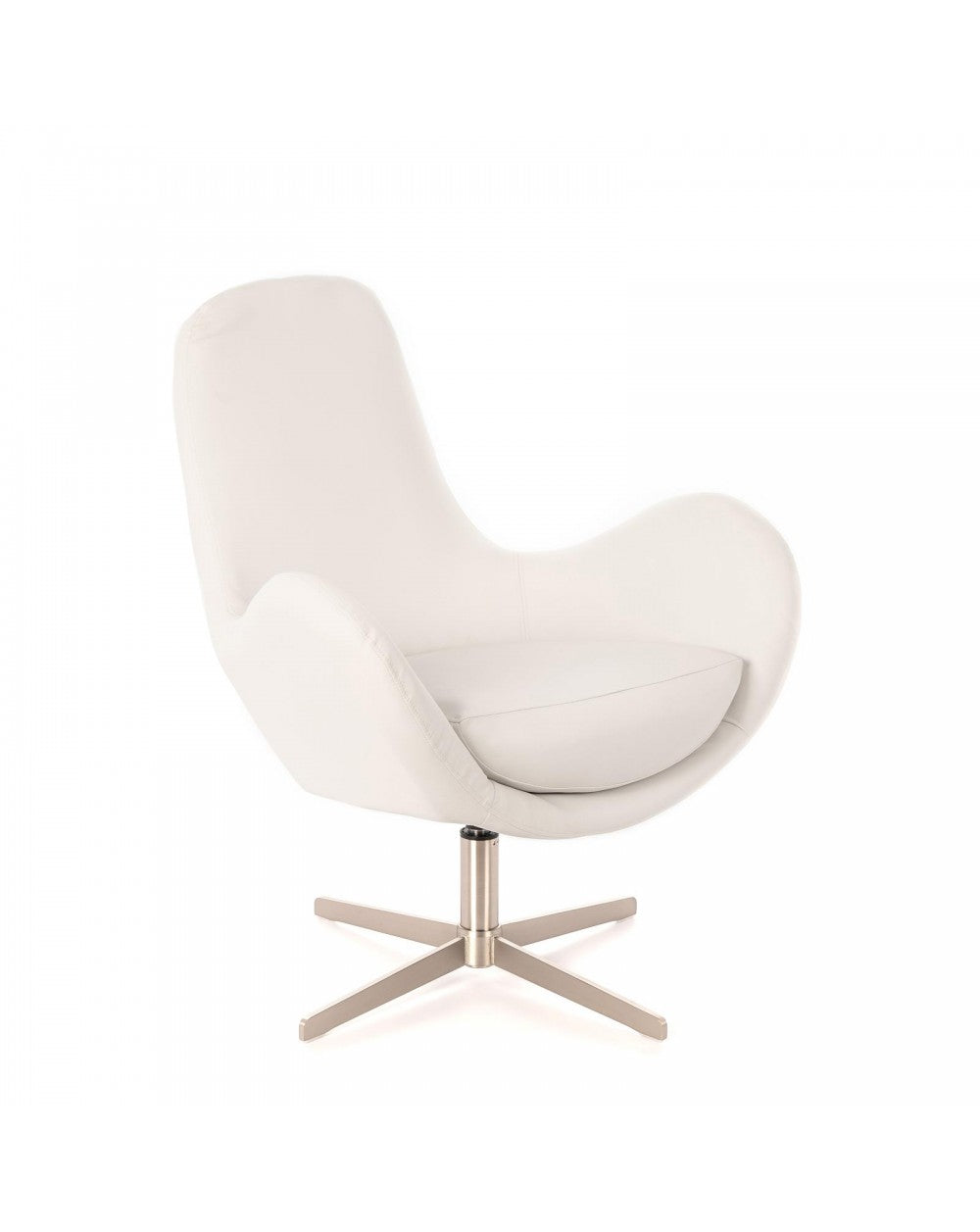 Sillón Olga en símil piel y metal blanco STS