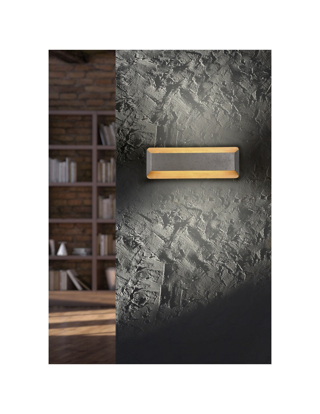 Aplique Rectangular Doble Emisión LED Arino Madera Níquel Trio Lighting