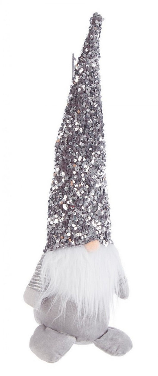 6x Soporte Santa Doddy Gris Glitter L