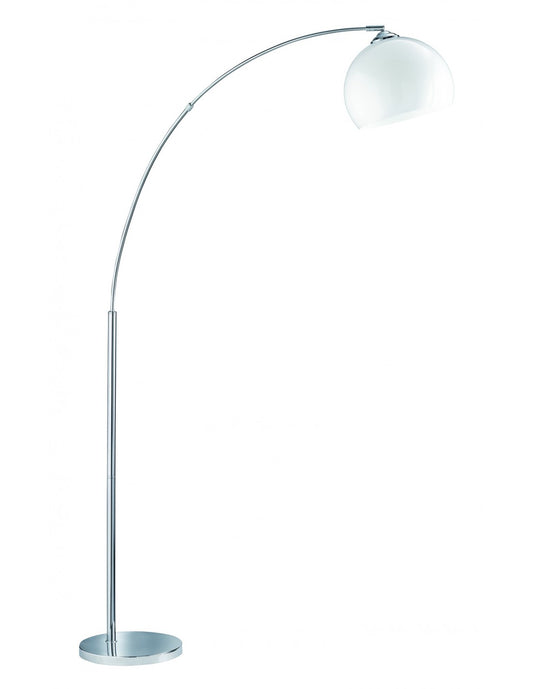 Brasilia Lámpara de pie en forma de arco 1x E27 cromo pantalla blanca H180 cm Trio Lighting