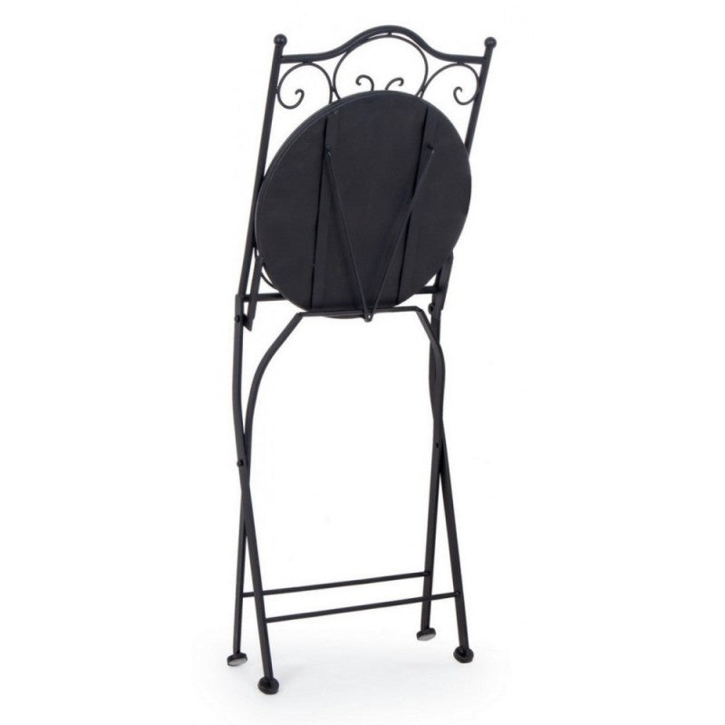 Silla de jardín exterior en acero con cerámica plegable