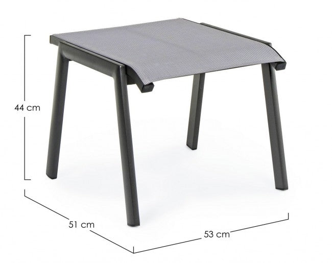Reposapiés Cruise antracita de aluminio para muebles de jardín 53 x 51 x 44 cm