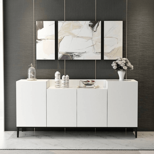 Aparador Ellaria 4 puertas blanco 160x42x75h