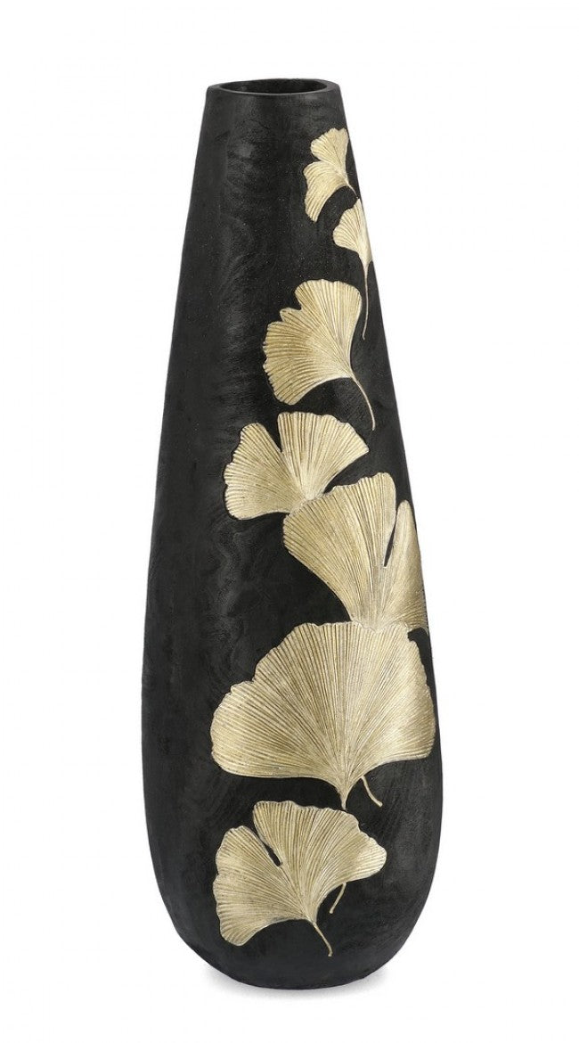 P.Biloba Jarrón Marrón Ginkgo Oro Alt. 95,5