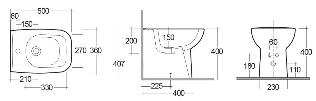 Origen Volver a Bidé de pared